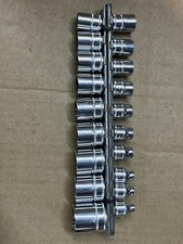 Snap On Tools 3/8dr Metric Shallow Chrome.Socket Set 12pt (6mm-23mm)+26mm