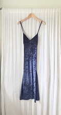 Lulu's Navy Blue Velvet Dress Womens S