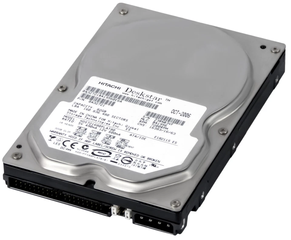 HITACHI DeskStar 7K160 80GB 7.2K 8MB ATA 3.5'' HDS721680PLAT80 - Image 2 of 3