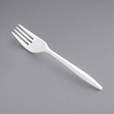  1000/Count FORK - Medium Weight Polypropylene Plastic Disposable Fork, White