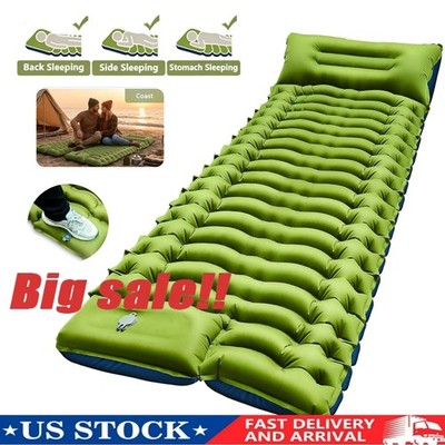 Camping Sleeping Pad, Ultralight Camping Mat with Pillow Built-in Foot Pump