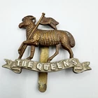 Genuine WW1 The Queens Royal Regiment West Surrey Cap Badge