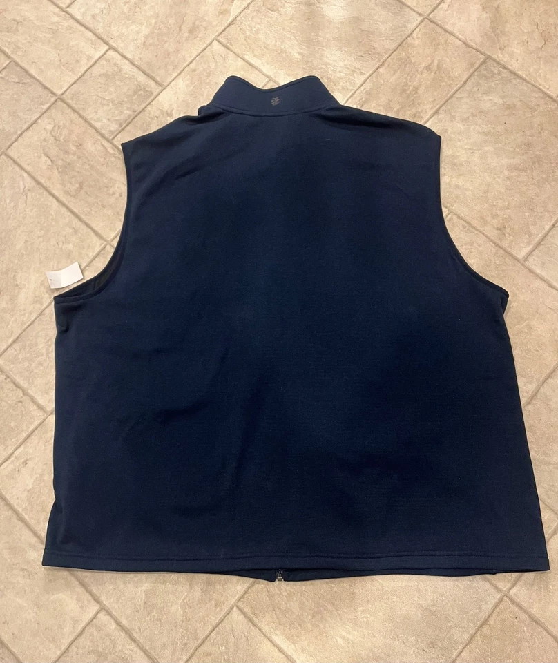 Izod 3xlt navy blue men's full zip fleece vest. NWT - Image 2 of 4