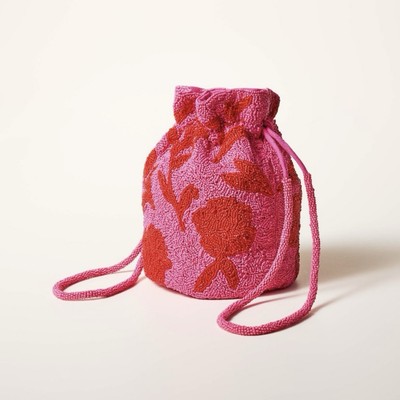 Kate Spade New York x Target Beaded Classic Rose Drawstring Bucket