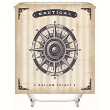Nautical Logo Figure 3D Shower Curtain Waterproof Fabric Bathroom Decoration