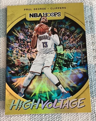 2019-20 Panini NBA Hoops High Voltage Paul George #6 -76ers-Clippers-Thunder
