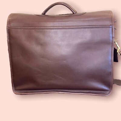 COACH Vintage Unisex Luxury Designer Leather Briefcase Mahogany
