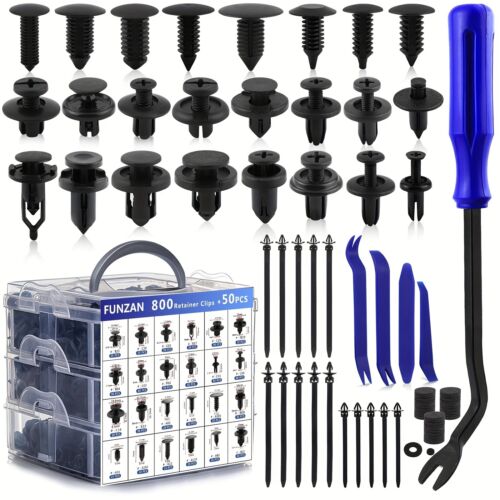 850PCS Car Fasteners Clips Plastic Rivets Retainer Clips Bumper Push Pin Clips