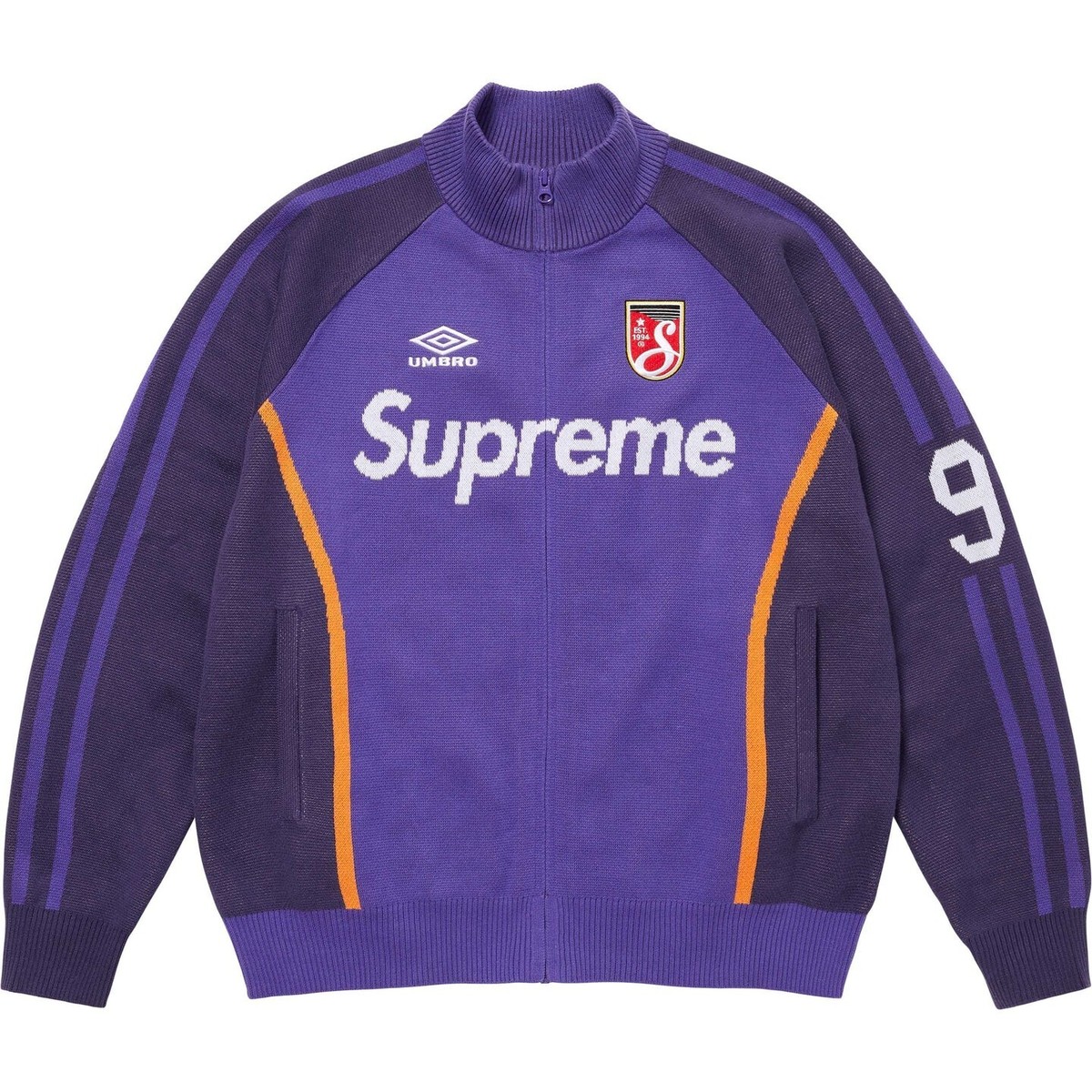 最終値下げSupreme 紫 ニットセーター M SUPREME UMBRO ZIP UP SWEATER (XL) (PURPLE) SS25 UMBRO KNIT
