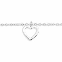 FußKettchen Mit Herz 925 Silber - Kinder Damen MäDchen Schmuck