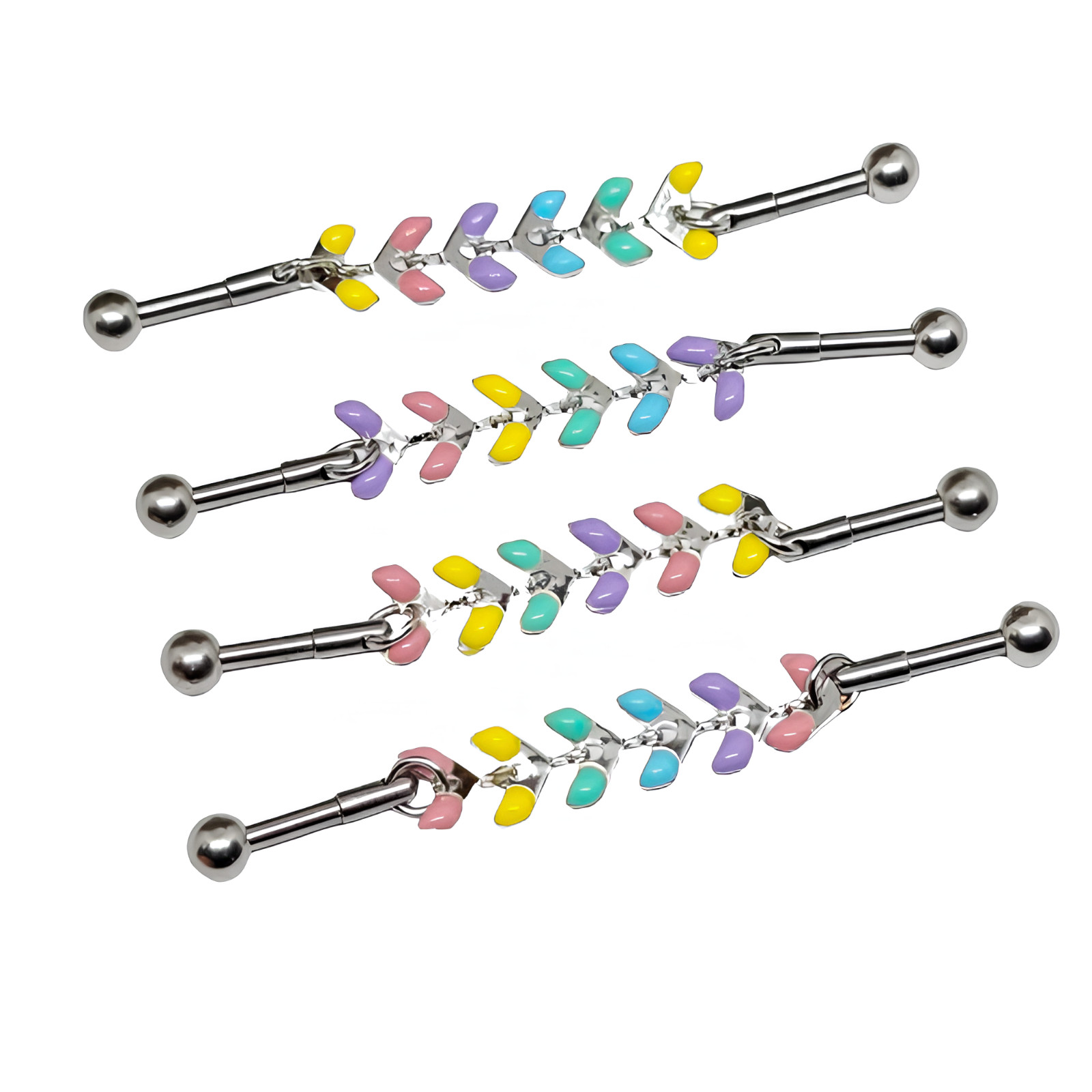 Scaffold Bar Chained Flexible Coloured Arrow Body Piercing Barbell Jewellery Bar