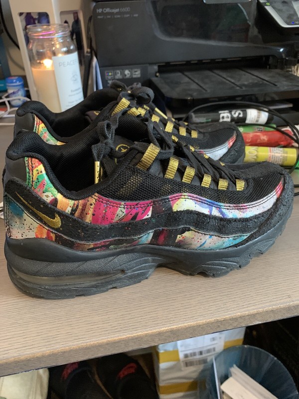 Boys Adult Owned Nike Air Max 95 Caribana Size 5.5 Black
