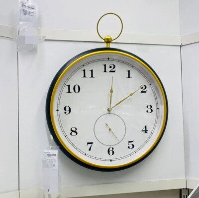 IKEA KUTTERSMYCKE Wanduhr Uhr lautlos 46 cm Quarzuhrwerk NEU OVP