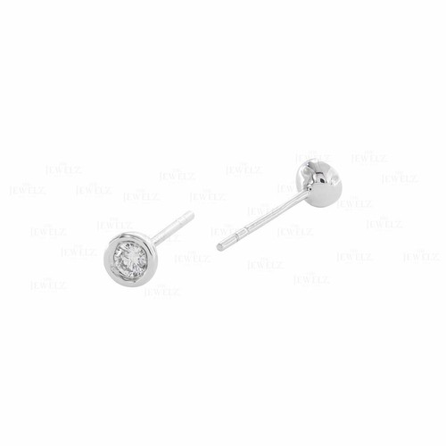 VS/F-G Diamond 14K Gold Mini VS/F-G Diamond Studs Earrings- The Jewelz - Picture 5 of 6