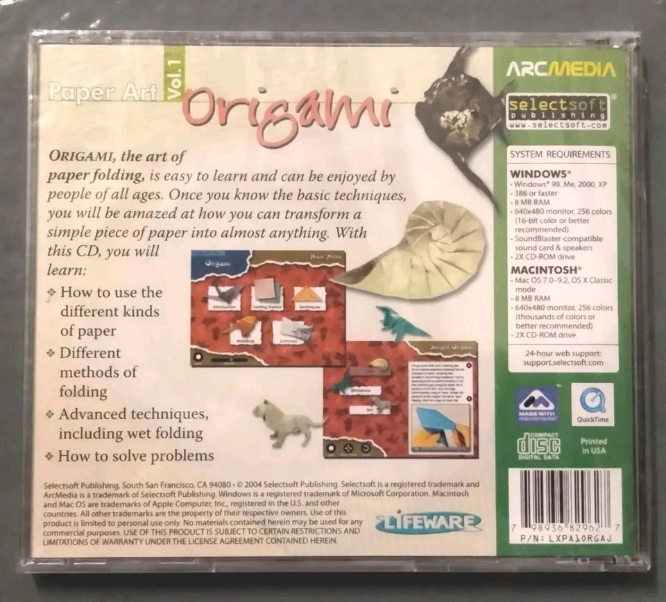Paper Art Origami - Art of Paper Folding PC Windows 98/Me/2000/XP or Mac NOS NEW - Image 2 of 4