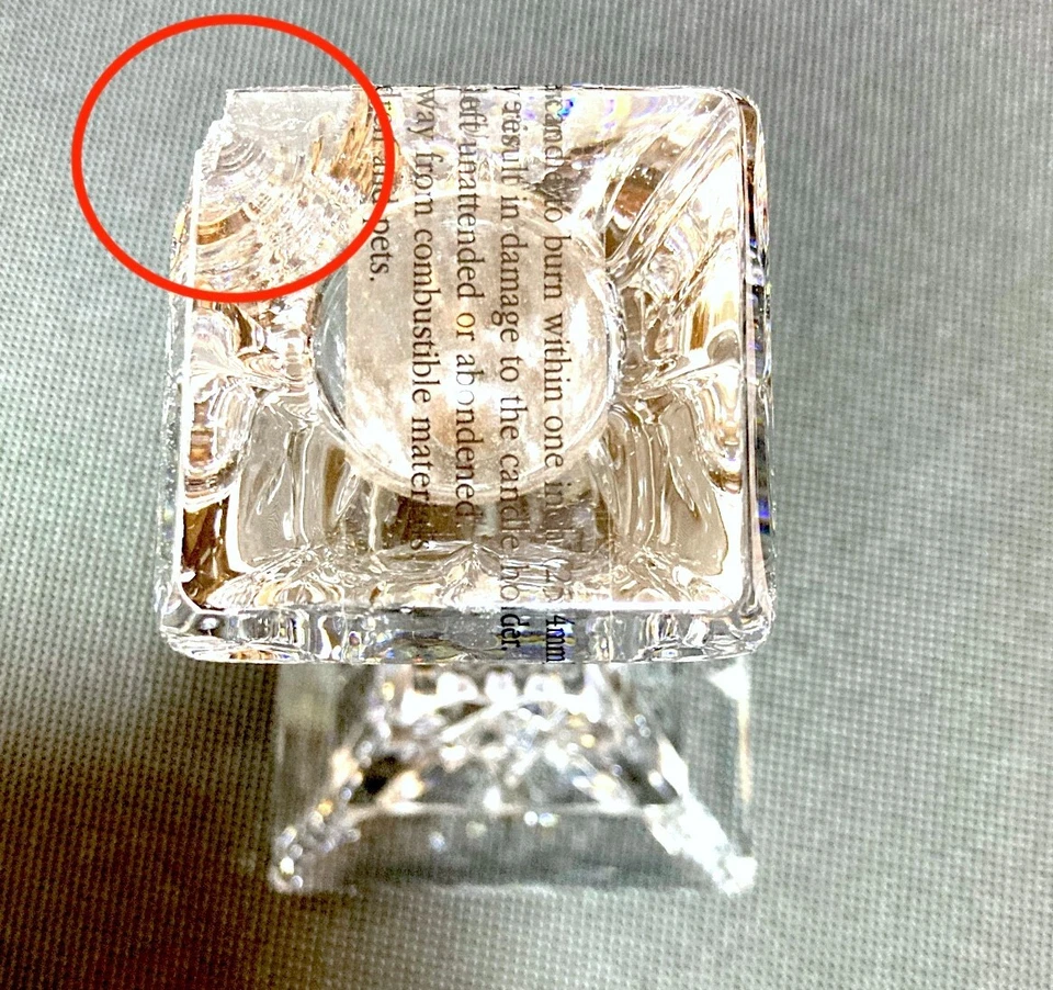 PORTAVELAS WATERFORD LISMORE CRISTAL BASE CUADRADA HECHO A MANO 6" ASTILLADO #1060913 Foto 4 de 4