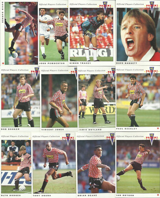 Panini 1992 92 Football Cards Sheffield United FC x 12 Complete Set