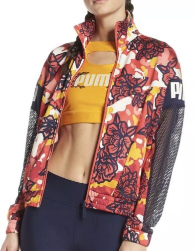 Chaqueta Floral Puma 579242-01 Para Mujer Flourish XTG Rosa Multicolor Talla M Nueva Con Etiquetas - Imagen 3 de 6