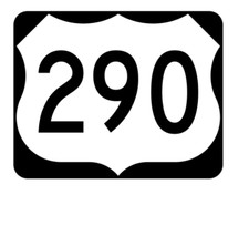 12" us route 290 highway bumper sticker decal usa made