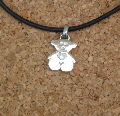 18ct White Gold Chopard Floating Diamond Teddy Bear Pendant - Picture 8 of 12