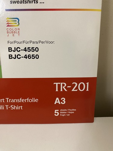 Canon TR-201 A3 T-Shirt Transfers, 5 Sheets,New . - Picture 3 of 6