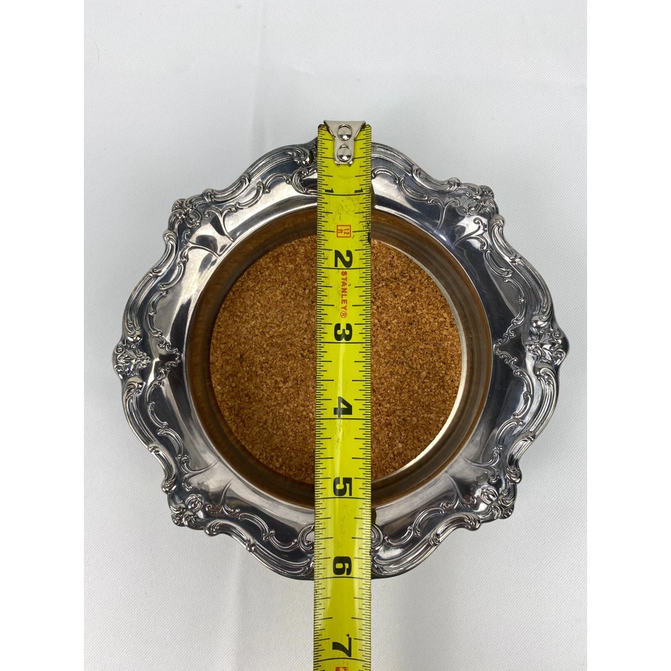 Inserto de corcho Gorham plateado con diseño floral ornamentado Foto 3 de 4