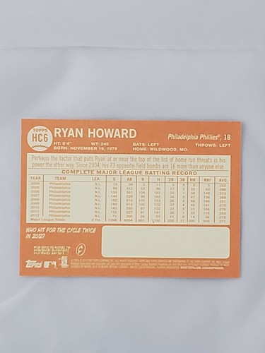 2013 Topps Heritage Chrome #HC6 Ryan Howard - Picture 4 of 6