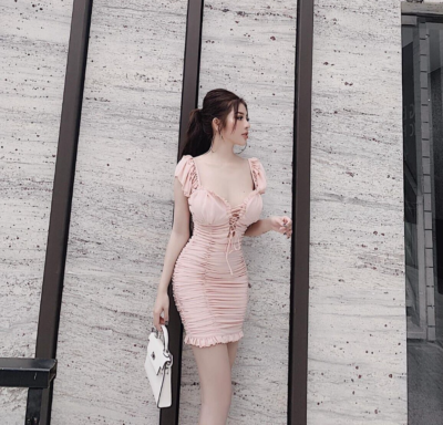 fitted lace wedding dress Women's Tie Back Square Neck Velvet Babydoll Dresses Puff Long Sleeve Short  Mini Dress (Brown, S) at Amazon Women's Clothing store main image 0