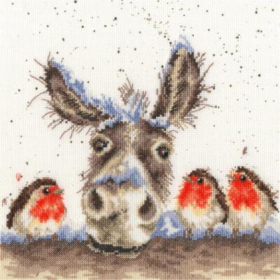 Bothy Threads Kreuzstich-Set ''Weihnachten Esel'', 26x26cm, XHD39, Zählmuster