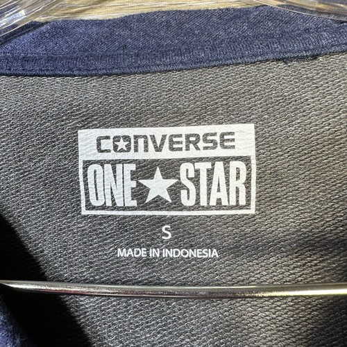 Converse Sweatshirt Size Small Mens Gray Pullover Thermal Blue Red Crewneck - Picture 3 of 12
