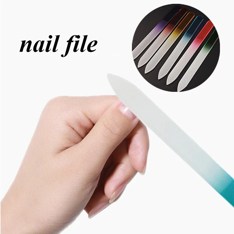 5PCS Glass Nail File tough Manicure Crystal Buffer Care Tools Polish Pedicure⊙ - Image 3 of 4