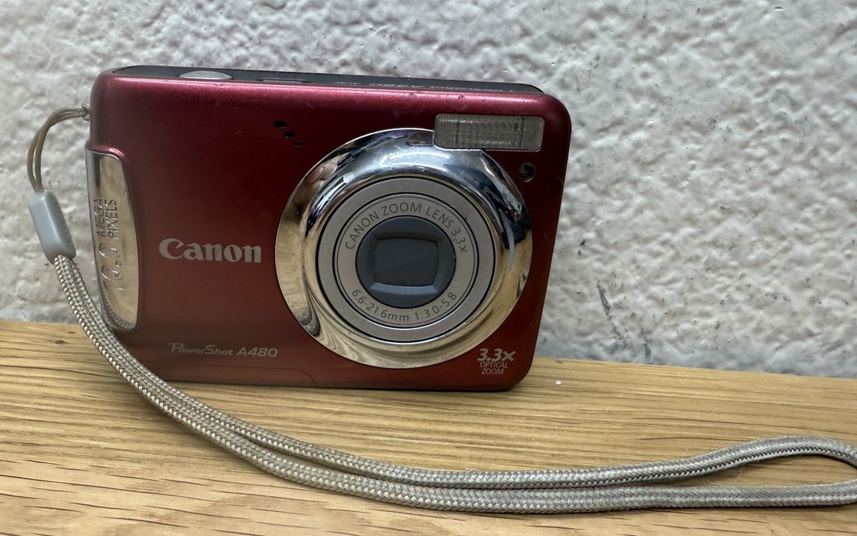 Canon PowerShot A480 Digital Camera Red FOR PARTS REPAIR Lens Canon PowerShot A480 Digital Camera Red FOR PARTS REPAIR Lens