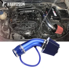 Blue 3" Cold Air Intake Filter Induction Pipe Hose Kit For VW Jetta CC 2.0L 1.8L