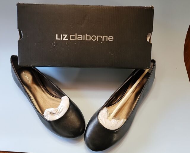 NeW LIZ CLAIBORNE Women's Black Flats/Loafers/Slip Ons. Leather Upper Size 8M
