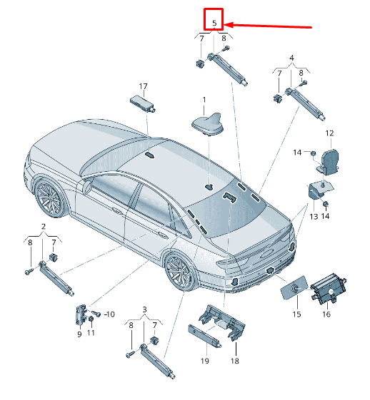 NOUVEL AMPLIFICATEUR D'ANTENNE SUPÉRIEUR DROIT AUDI A8 4N 4N0035225K ORIGINAL