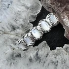 Carolyn Pollack Vintage Sterling Silver 5 Oval Moonstone Band Ring For Women