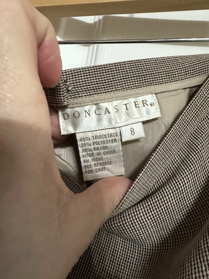 Falda Don Caster Mujer Moca Triacetato Rayón Largo Medio Talla 8 Foto 4 de 4