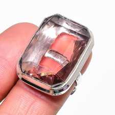 Pink Amethyst Gemstone Adjustable Ring Anniversary Gift Handmade Jewelry FR 1653