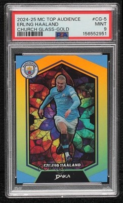 2024-25 Manchester City Top Audience Church Glass Green 5/10 Erling Haaland c7r