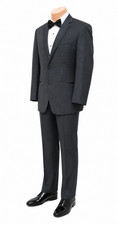 Boys Grey Tuxedo Suit with Flat Front Pants Discounted Closeout Size 14