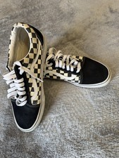 VANS Old Skool Sneaker In B + W Check Suede / Canvas Size Men 10.5