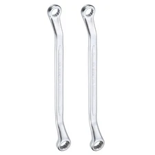 2pcs 45-Degree Offset Box End Wrench 10mm x 11mm Metric Double Box End Wrench