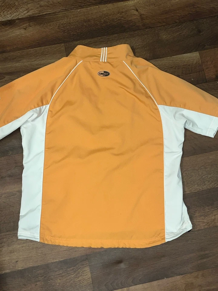 Adidas Auténtico Cortavientos Manga Corta Cremallera Completa Naranja Talla Pequeña A Prueba de Clima Viento Foto 2 de 4
