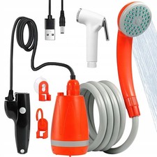 Akku Camping Dusche Brause Campingdusche Tauchpumpe Garten Hundedusche mit USB
