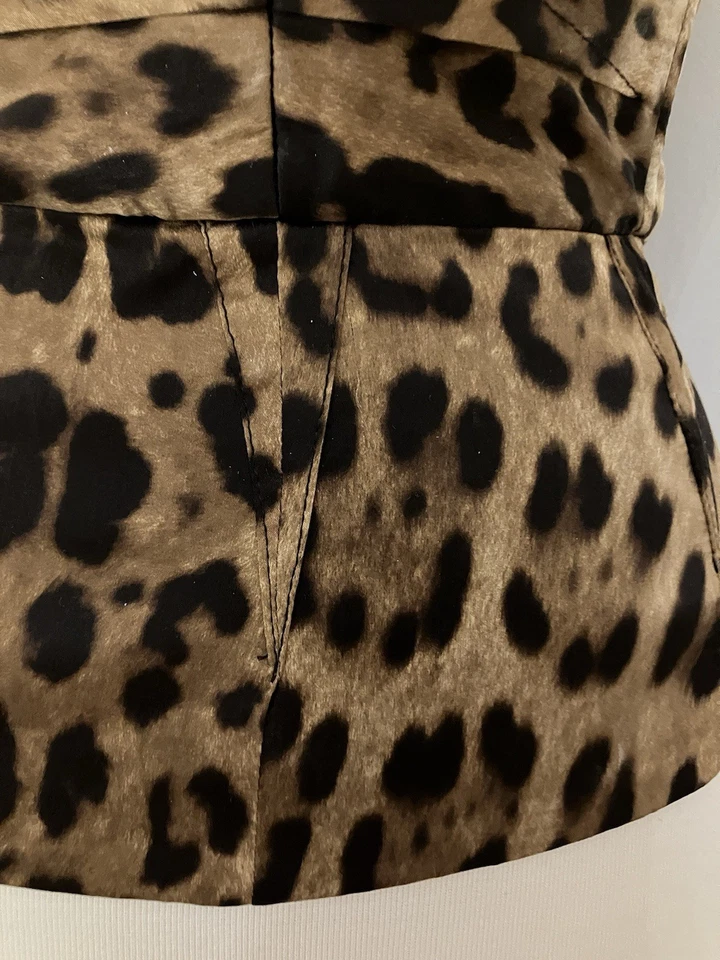 Dolce & Gabbana Silk Leopard Print Corset Bustier Top IT40 - Image 4 of 4