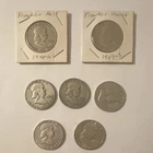 Franklin Half Dollar 1948-D, 1949-S, 1950, 1952, 1954 (2) 50C Coins Lot