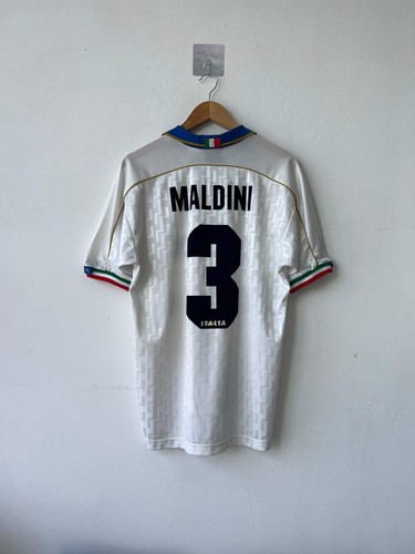 (M) Italy 1995-96 Away Shirt Maldini #3 Original Jersey Kit