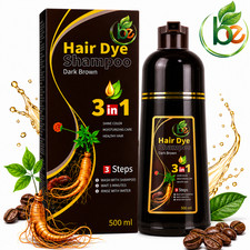 Dark Brown Hair Dye Shampoo 3-in-1 for Gray Coverage   Herba shampoo-By Bexperts