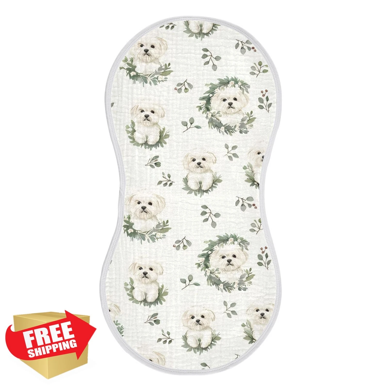 vvfelixl Burp Cloths Maltese Dog 1 Pack