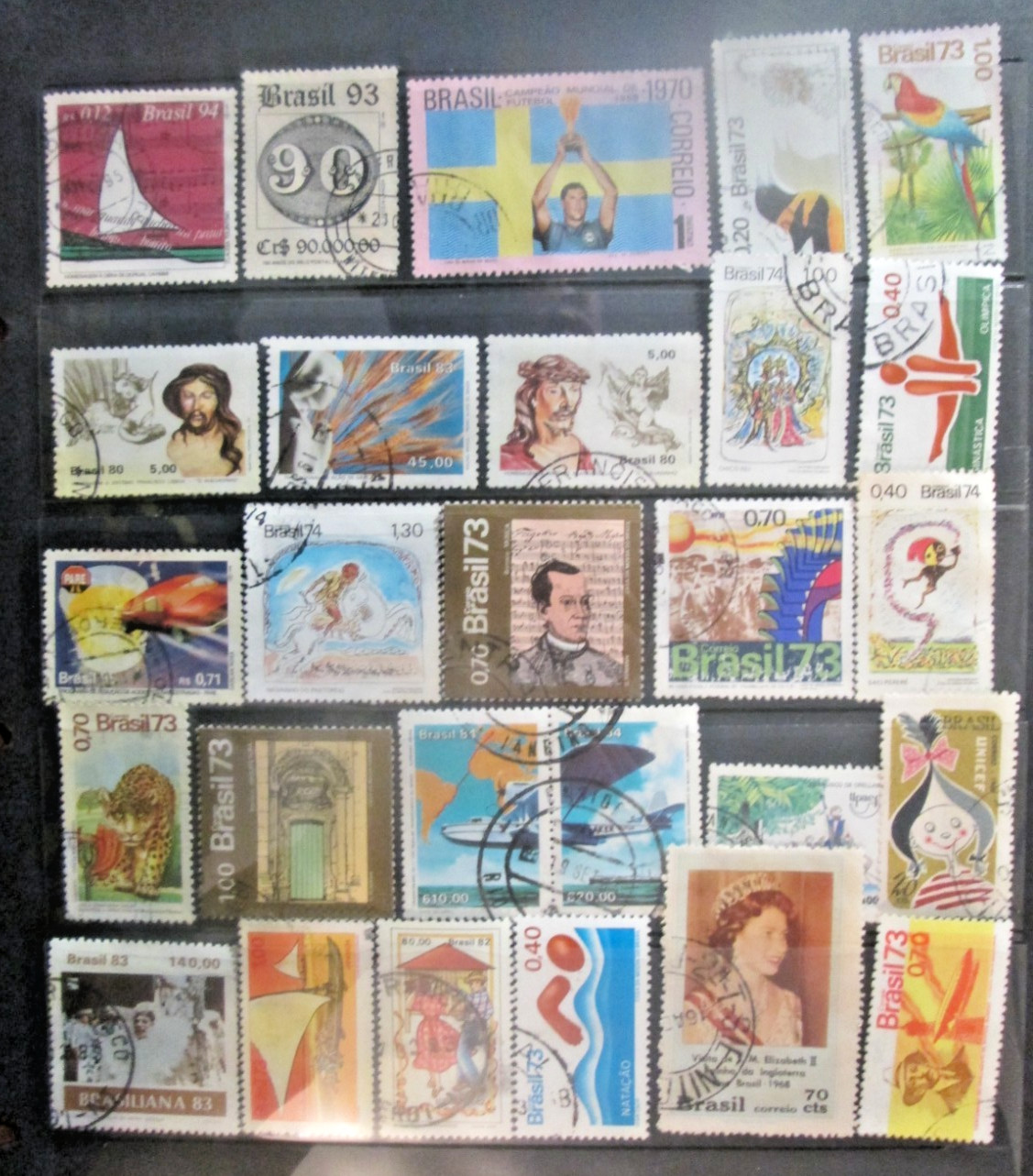 USED COLLECTION OF 27.x.COMMEMORATIVE STAMPS FROM BRAZIL